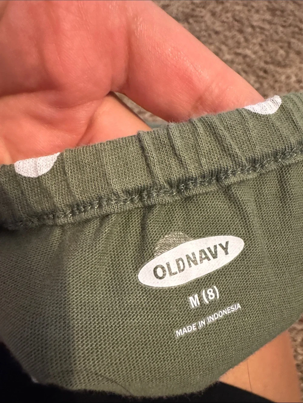 Old Navy Olive Green Polka Dot Girls Jumpsuit